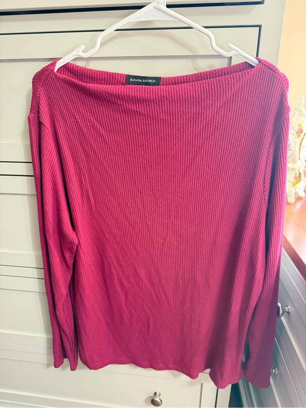 Banana Republic Ribbed Long-Sleeve Top in Berry